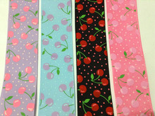 Free shipping 3.6cm cute and fashion single face printed cherry fruit grosgrain ribbon,cherry grosgrain ribbon,XERY140525H 2024 - buy cheap