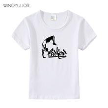 Детская крутая футболка с принтом "Паркур" Детская летняя хлопковая Повседневная футболка с короткими рукавами для мальчиков и девочек высокое качество 2024 - купить недорого