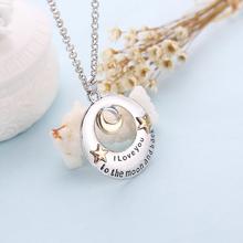 Moon Star Pendant Necklace "I love you to the Moon and back" Letters Chain Exquisite Woman Lady Wedding Party  Jewelry Gift 2024 - buy cheap