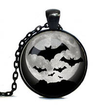 Batman Necklace Halloween Bat necklace Full Moon pendant Halloween Trick or Treat Steampunk Bronze chain vintage women Jewelry 2024 - buy cheap