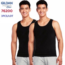 GILDAN 762000 3Pcs Homens Tops 100% Algodão Roupa Interior Dos Homens Undershirt Singlet Musculação de Fitness Tops Tees Camisas Sem Mangas 2024 - compre barato