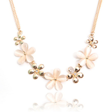 New New Fashion Necklace Women,Plum Blossom Opal Austria Rhinestone Pendant Necklaces,Short Neckless Women Neckless Men Jewelry 2024 - buy cheap