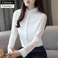 Ciyesay Blusas Mujer De Moda 2018 Autumn Off White Chiffon Office Lady Long Sleeve Shirts Womens Tops And Blouses Clothes 2024 - buy cheap