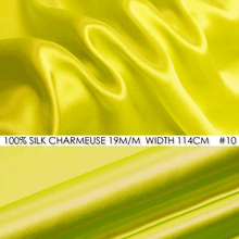 100% SILK CHARMEUSE SATIN 114cm width 19mommes Pure Mulberry Silk Fabric/ Wedding Dress Fabric/Ribbon Fabric Bright Yellow NO 10 2024 - buy cheap