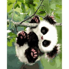 Painting By Numbers DIY Dropshipping 40x50 50x65cm Cute and playful panda babAnimal Canvas Wedding Decoration Art picture Gift 2024 - compre barato