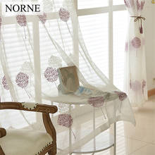 NORNE Embroidered Semi White Voiles Tulle Sheer Curtains for Living Room Kitchen Door Window Curtain Drape Treatment for Bedroom 2024 - buy cheap