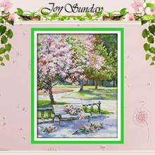 Needlework, The Spring in The Park patterns Counted Cross Stitch 11CT 14CT landscape Cross-stitch Kits Embroidery Stitch 2024 - buy cheap