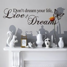 DIY Wall Sticker "Live Your Dreams" English Motto Vine Vinyl Wall Decals Removable Stickers Mural for Living Room Home Decor 2024 - buy cheap