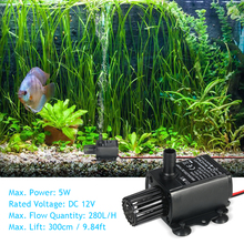 Fish Pond Aquarium Mini Brushless Water Pump Tank Fountain 280L/H 5W Ultra-Quiet Submersible Water Fountain Pump Filter 2024 - buy cheap