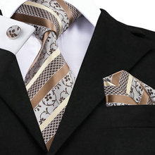 SN-905 Sienna Peru Navajowhite Novelty Tie Hanky Cufflinks Sets Men's 100% Silk Ties for men Formal Wedding Party Groom 2024 - buy cheap