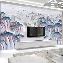 wellyu Chinese style new Chinese landscape painting decoration background wall painting custom large mural green wallpaper 2024 - buy cheap