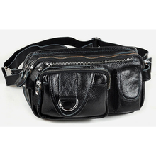 Fashion Genuine Leather Waist Packs men Waist Bag Leather Fanny Packs large Belt bag Money Belt Bum bag Pouch hip bag big Black 2024 - buy cheap
