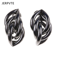 JERPVTE nuevo Vintage Punk grande Torque Metal Stud pendientes Retro stereoscópico aleación pendientes para Mujer Accesorios de joyería 2024 - compra barato