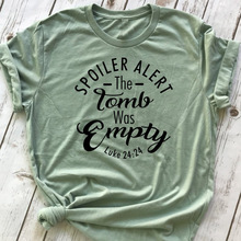 Spoiler Alert The Tomb Was Empty Hipster Christian baptism personality Instagram Inspirational slogan religion t shirt tees tops 2024 - buy cheap