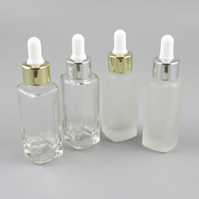 10 x 30ml Square Portable Plastic Dropper Frosted White Clear Glass Essential Oil Bottles With Dropper  Essential Oil Container 2024 - buy cheap