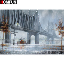 HOMFUN Full Square/Round Drill 5D DIY Diamond Painting "Bridge scenery" 3D Embroidery Cross Stitch 5D Home Decor Gift A17271 2024 - buy cheap