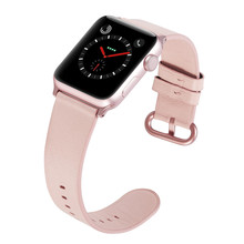 Розовый ремешок для часов VIOTOO из натуральной кожи с пряжкой для Apple Watch 5 4 3 2 1 38 мм 40 мм 42 мм 44 мм женский ремешок 2024 - купить недорого