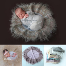 60cm circle wool blanket newborn photography props accessories baby new born props for photography photo shoot basket filler 2024 - buy cheap
