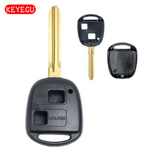 Keyecu-Reemplazo de llave de cabeza remota, carcasa sin llave, 2 botones para hoja TOY43 sin cortar 2024 - compra barato