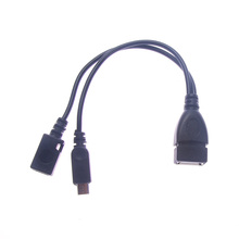 1 шт. 2 в 1 OTG Micro USB Host Power Y сплиттер USB адаптер к Micro 5 Pin Мужской Женский кабель 2024 - купить недорого
