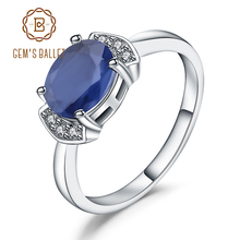 GEM'S BALLET-Anillo de Plata de Ley 925 2.02Ct para mujer, anillos clásicos de zafiro azul Natural, regalo de boda, joyería fina 2024 - compra barato