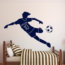 Football Wall Decal  Personalized Name Soccer Wall Sticker For Kids Room Nursery Decor Boys Teen Sport Vinyl Home Decor N130 2024 - buy cheap