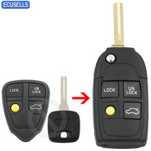 4 Button Flip Remote Key Case Shell Fob Smart Car Key Housing Cover For Volvo C70 S40 S60 S70 S80 S90 V40 V70 V90 XC70 XC90 2024 - buy cheap