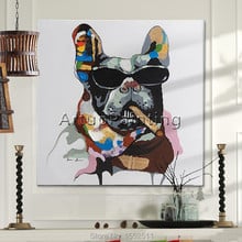 Modern abstract hand-painted oil painting the sitting room adornment animal dog 2024 - buy cheap