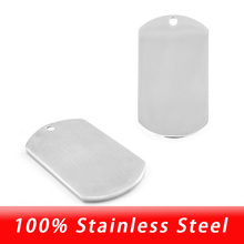 28x49mm ID dog tag Charm pendant blank for print tags one side mirror polish one side brushed polish stainless steel 50pcs 2024 - buy cheap