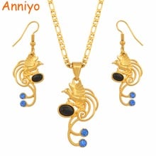 Anniyo Papua New Guinea Black Pearl Bird Pendant Necklace and Earrings Jewelley Sets PNG Ethnic Jewelry Party Gifts #137906BE 2024 - buy cheap