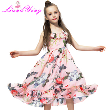 Vestidos florais infantis para meninas, vestidos de chiffon de verão para crianças, roupas florais para meninas, vestido de princesa para festa, colete de roupa, 2021 2024 - compre barato