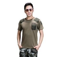 Idopy Summer Men`s US Army Patchwork Tactical Cotton T-Shirts Quick Dry Combat Military Style Tshirts Tees For Cool Men 2024 - buy cheap