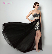 Black Elegant Cocktail Dresses Sheath Sweetheart Short Mini Detachable Skirt Beaded Lace Homecoming Dresses 2024 - buy cheap