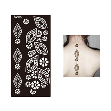 1pc Removable Henna Indian Lady Style Flower Waterproof Tatoo Temporary Stencil Women Body Sleeve Art Tattoo Sticker Design S204 2024 - buy cheap