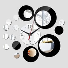new real quartz watch wall living room double color 3d geometric home decor stickers still life diy mirror clock acrylic 2024 - buy cheap