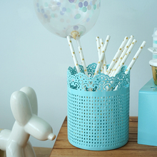 Lollipop Holder Blue Pen Storage Wedding Cake Tools 10.5*12.5cm Dessert Table Candy Jar for Straw Makeup Brush Pot 2024 - buy cheap