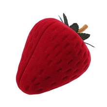 Creative Red Strawberry Shape Candy Box Velvet Jewelry Ring Storage Box Protection Bag Flocking Ring Gift Box 2024 - buy cheap