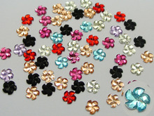 Molino de viento facetado de reverso plano, gemas de diamantes de imitación de flor, 6mm, 1000 colores 2024 - compra barato