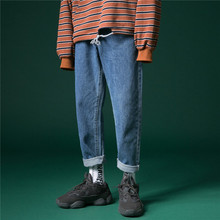 Calças jeans masculinas originais para homens, calças de cowboy soltas casuais, retas, da moda, coreana, sólida, primavera 2019 2024 - compre barato