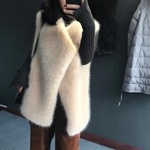 Colete de pele falsa de raposa, casaco feminino fashion de inverno, quente, slim, jaqueta casual l1731 2024 - compre barato