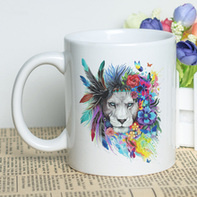 MAYREY Custom Photo Lion Printing Mug Watercolor Lion Picture Mug 11oz Beer Mug with Photo Unique Gift Coffee Cup 2024 - buy cheap