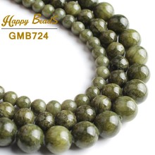 Natural Stone Grass Green Jades Beads Round Loose Spacer Beads For Making DIY Bracelets Necklace Jewelry 15''Strand 6/8/10mm 2024 - buy cheap