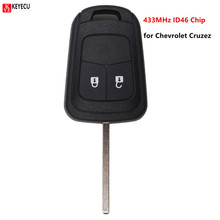 Keyecu-repuesto de llave de Control remoto de coche, 2 botones, 433MHz, Chip ID46 para Chevrolet Cruzez 2024 - compra barato