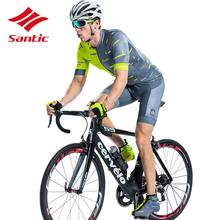 Santigo conjunto de roupa de ciclismo masculina, camiseta 4d acolchoada com esponja, roupas de ciclismo profissional, trajes esportivos, maillot, roupa esportiva 2024 - compre barato