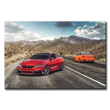 Vehicles Red B M W M4 Printed Wall Art Super Sport Car Poster Canvas Painting for Room Decor 2024 - buy cheap