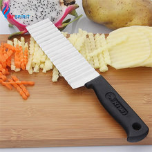 Upspirit cortador de batatas fritas ondulado, de aço inoxidável, fatiador de frutas e legumes, picador de batata, ferramentas de cozinha 2024 - compre barato
