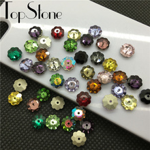 mix colors 84pcs Marguerite Lochrose 8mm Sew on Rhinestones Many Choice Plum flower One Hole Sewing Glass Crystal Beads 2024 - buy cheap