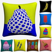 Fruit Minimalist Pop Art Design Decorative Cotton Linen Cushion Cover 45x45cm Throw Pillow Case For Sofa Home Decor 2024 - buy cheap