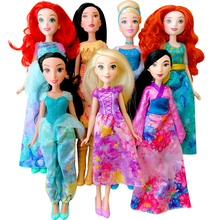 Bonecas princesas da disney originais rapunzel, jasmine, mulan, merida, cinderela, ariel, pocacopas, brinquedos de bonecas da moda para crianças 2024 - compre barato