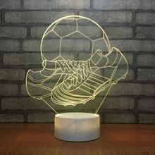 Lâmpada 3d com controle remoto, luz led em 7 cores estéreo usb criativa presente visual para crianças